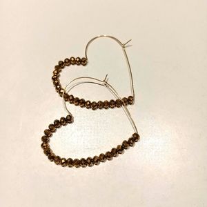 Heart gold earrings